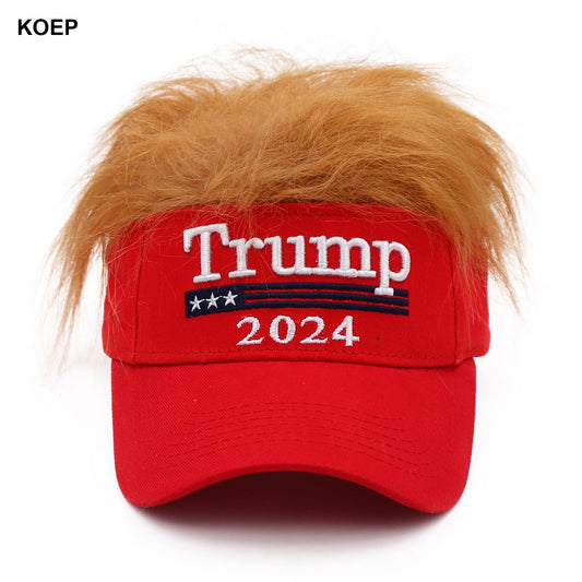 Donald Trump 2024 Half Hat with Hair